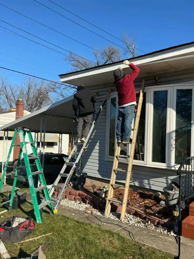 Restoration crew performing exterior repair in Springettsbury